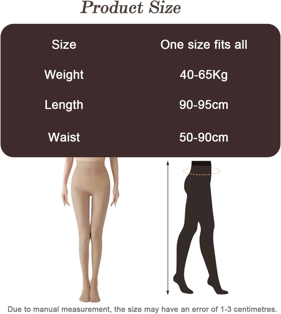Panty Voor Dames, 40 Denier Panty Met Hoge Taille En Antislip Aan De Voeten, Microvezel Comfortabele Panty'S Met Vormend Effect, Hoge Elasticiteit Legging Panty'S, One Size, Bruin (2224391228401)