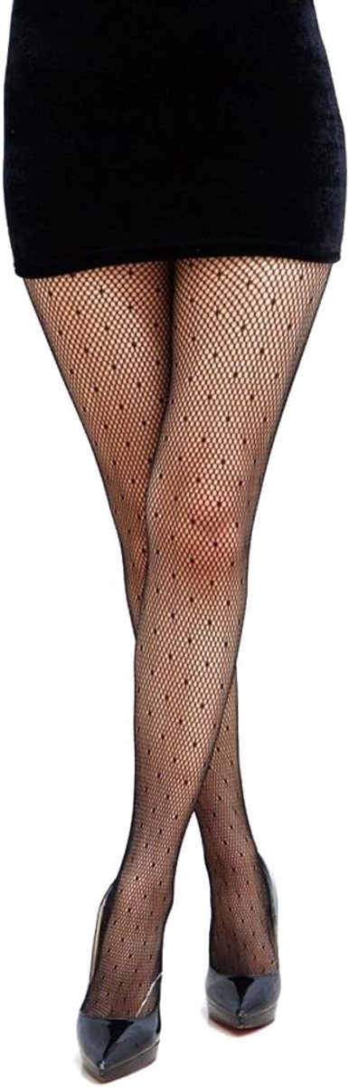Panty met stippen, zwart, eenheidsmaat (2419891108364)