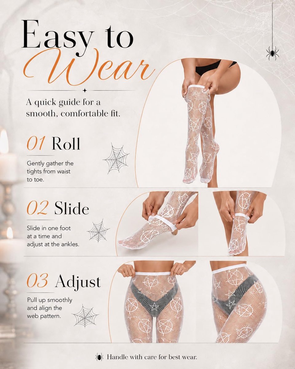 Panty van elastisch spinnenweefsel, 1 paar, hoge taille, antislip, robuuste stof, onmisbare accessoires voor Halloween-kostuums en themafeesten (2862102642681)