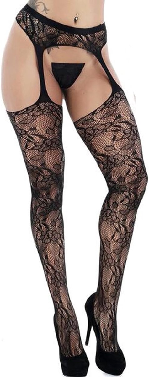 Panty van kant, sexy, visnet, kousen voor dames, plus panty, maat (2087031843187)