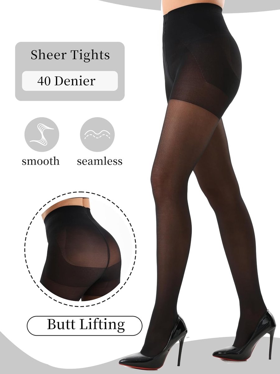 Panty voor dames, 40 denier met buikweg-effect, licht glanzende panty, scheurvaste steunpanty (2166485727417)