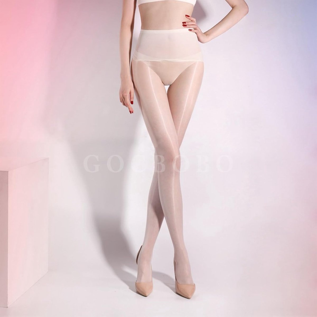 Panty voor dames, 5 DEN, hoge taille, transparant, glanzend (2740047015640)
