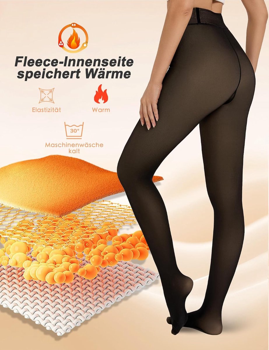 Panty voor dames, dikke winter fleece gevoerde panty (2122122888552)