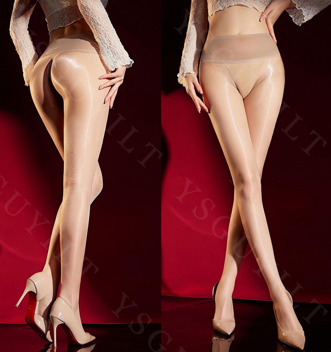 Panty voor dames, olieachtige glanzende panty 5 DEN hoge elasticiteit glanzende fijne panty (2925408552846)