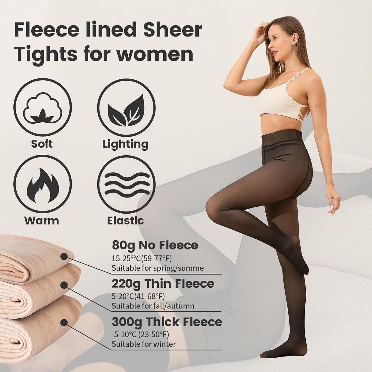 Panty voor dames, winter, thermische panty voor dames, thermische panty gevoerd, nep doorschijnend pluche kousen, pantybroek, warme fleece winterpanty's (2672406845929)
