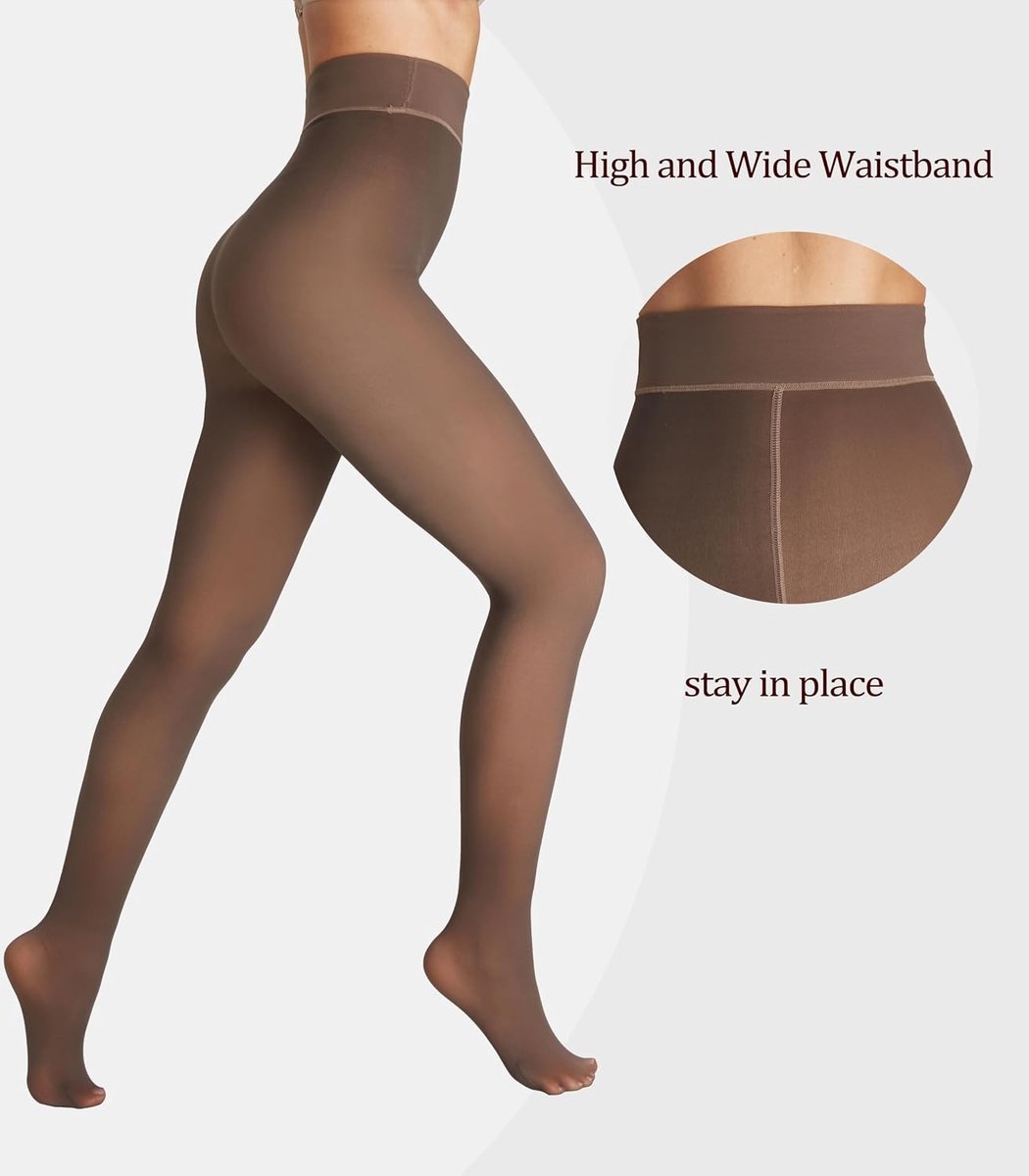 Panty's - Bruin - XS-S - Gevoerd met Fleece - Voor Dames (1479559006303)
