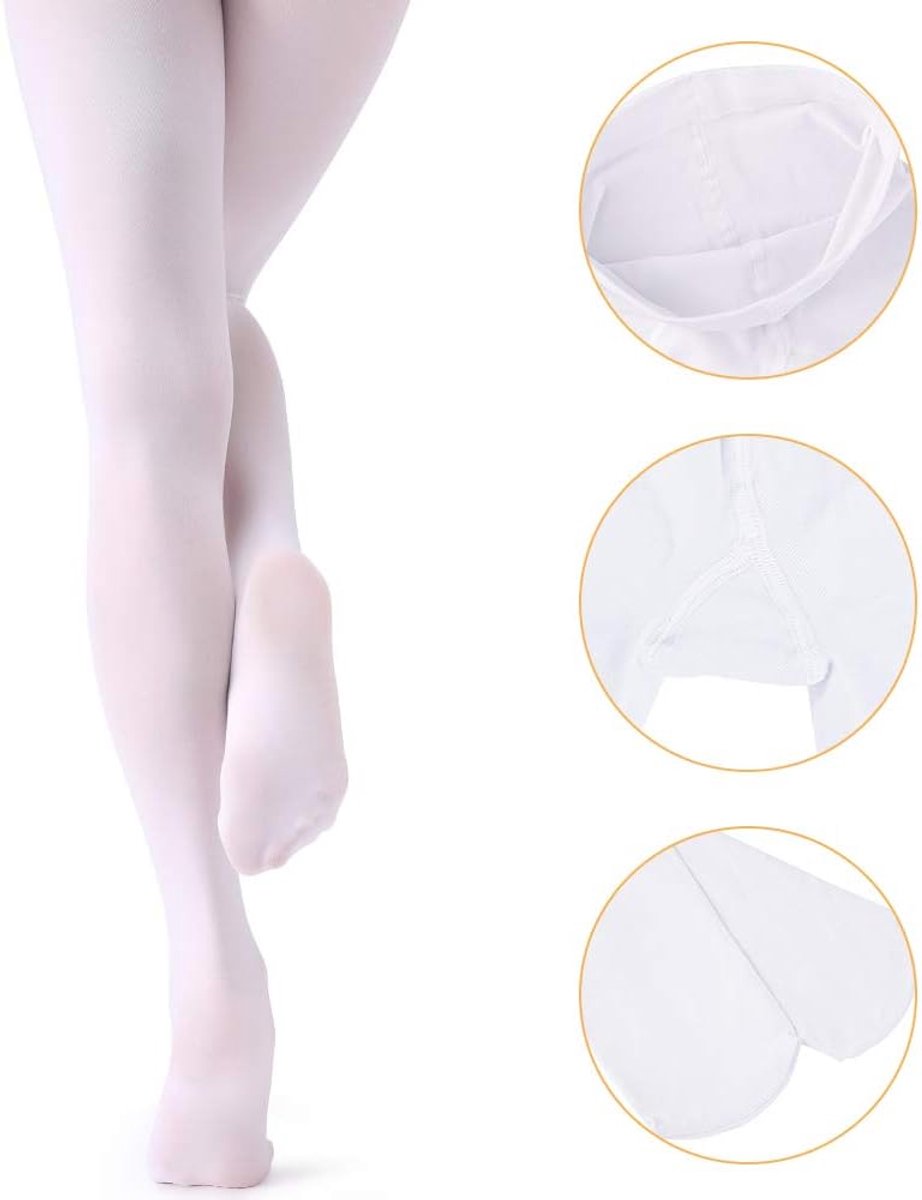 Panty's Kinderdanspanty met voet voor meisjes en dames (DE/NL/SE/PL, Leeftijd, 3 jaar, 5 jaar, Regular, Wit*2) (2448883146305)