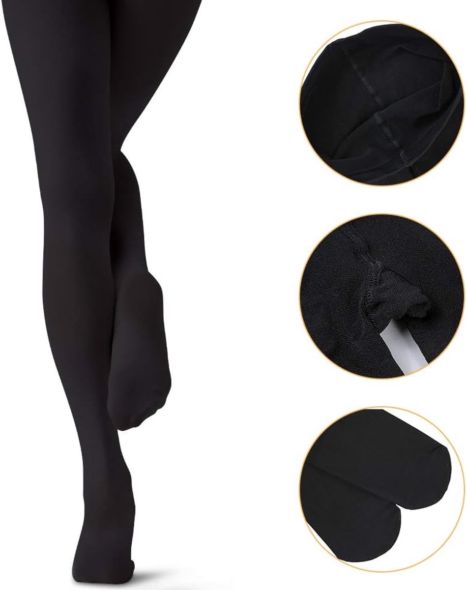 Panty's Kinderdanspanty met voet voor meisjes en dames (DE/NL/SE/PL, Leeftijd, 3 jaar, 5 jaar, Regular, Zwart*2) (2809004915109)