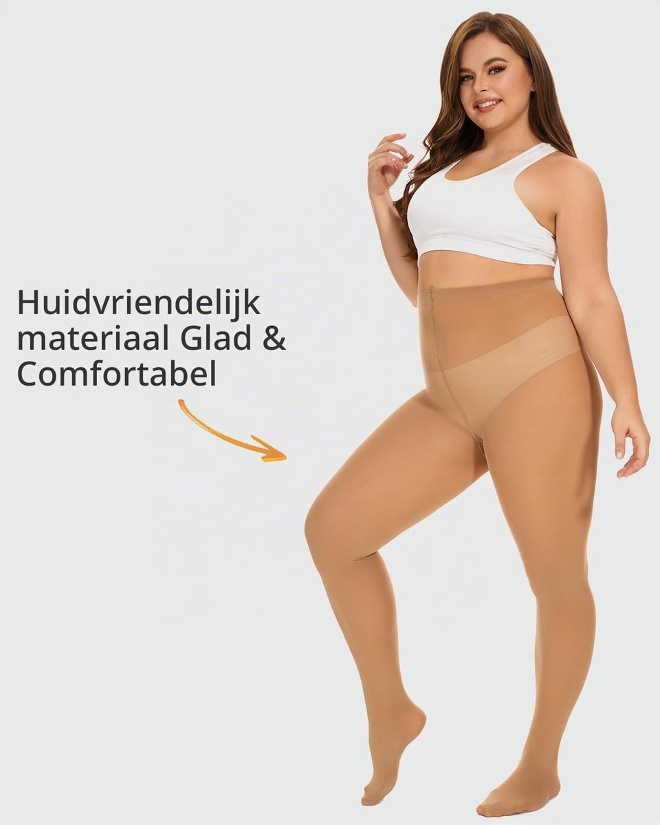 Panty's maat XL-4XL - 10+ kleuren - Zacht elastisch materiaal - Comfortabele plusmaat pantykousen (2560084790924)