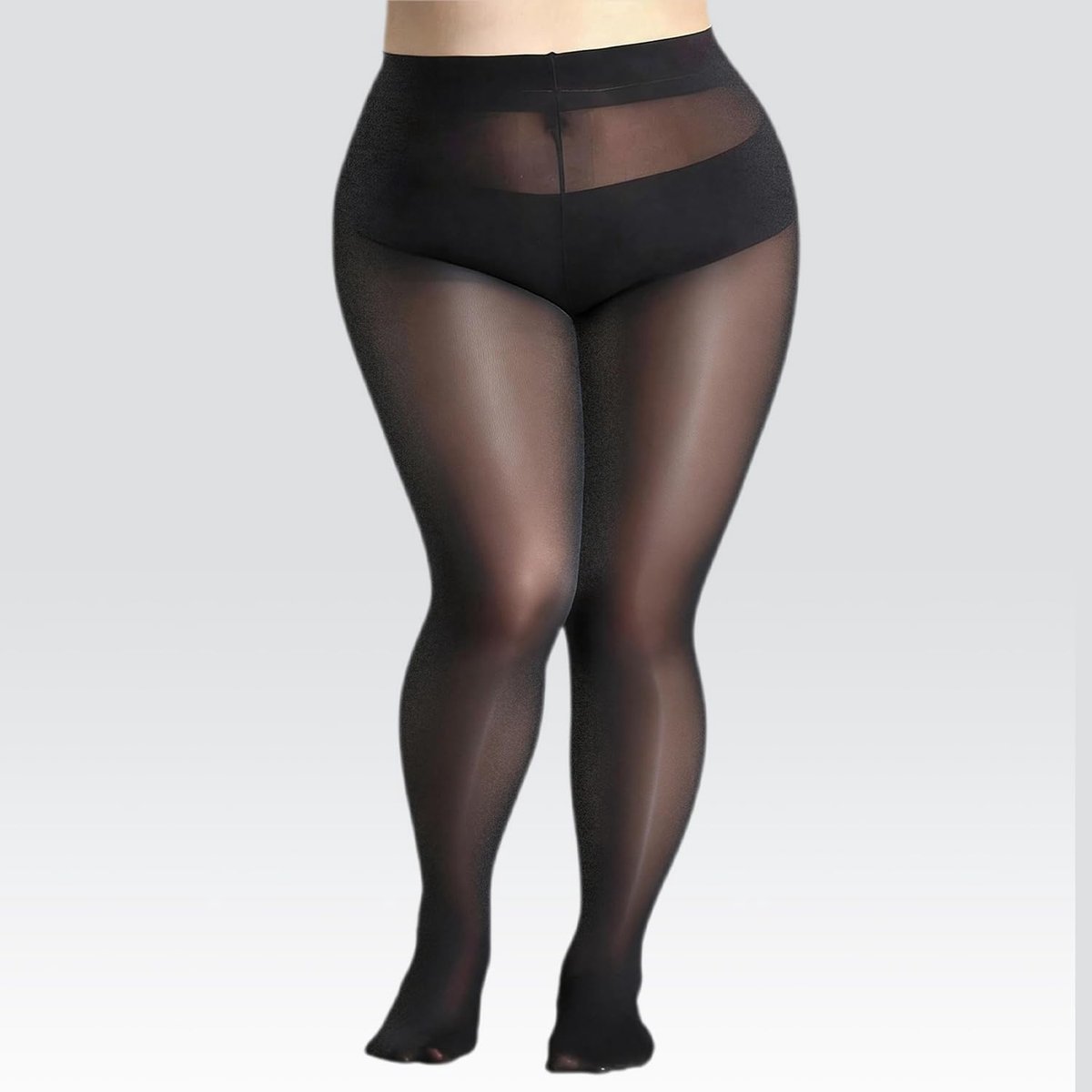 Panty's met hoge taille - 2 paar ondoorzichtige 80D panty's voor dames, effen kleur, zachte kousen voor vrouwen (2495900118548)