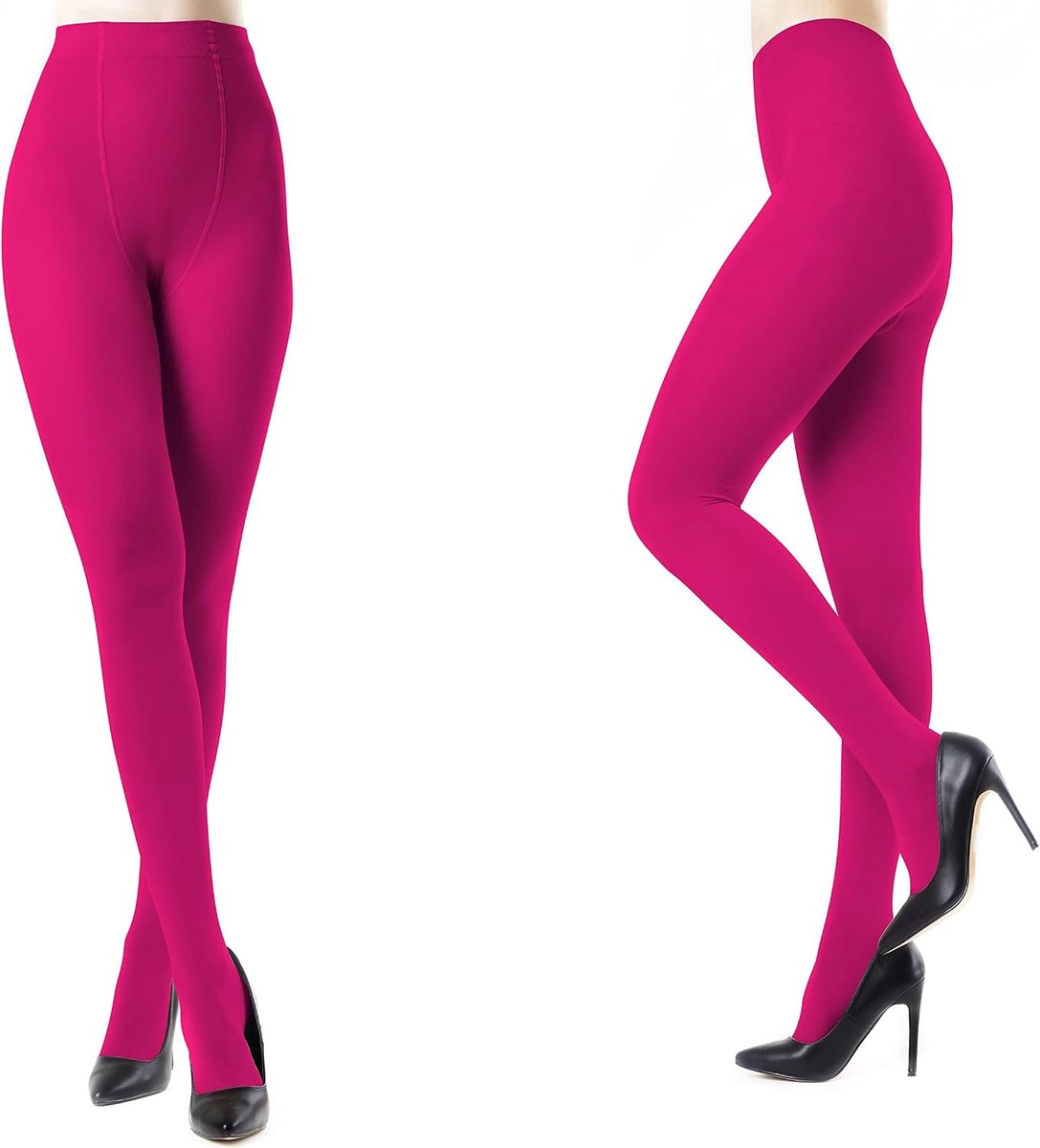 Panty's met hoge taille voor dames en volwassenen, leggings, effen, microvezel, elastisch, halfondoorzichtig (2027432335171)
