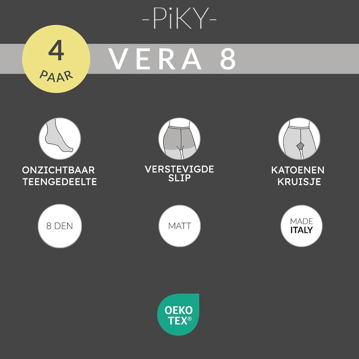 Panty's, transparante dameskousen 8 denier met gebruind effect (2528474266923)