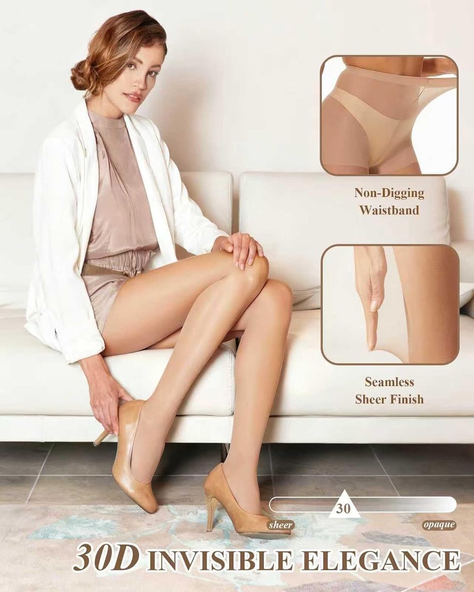 Panty's voor dames, 2 paar, scheurbestendig, fijne panty, zwart, zwart, One size (2890928187390)