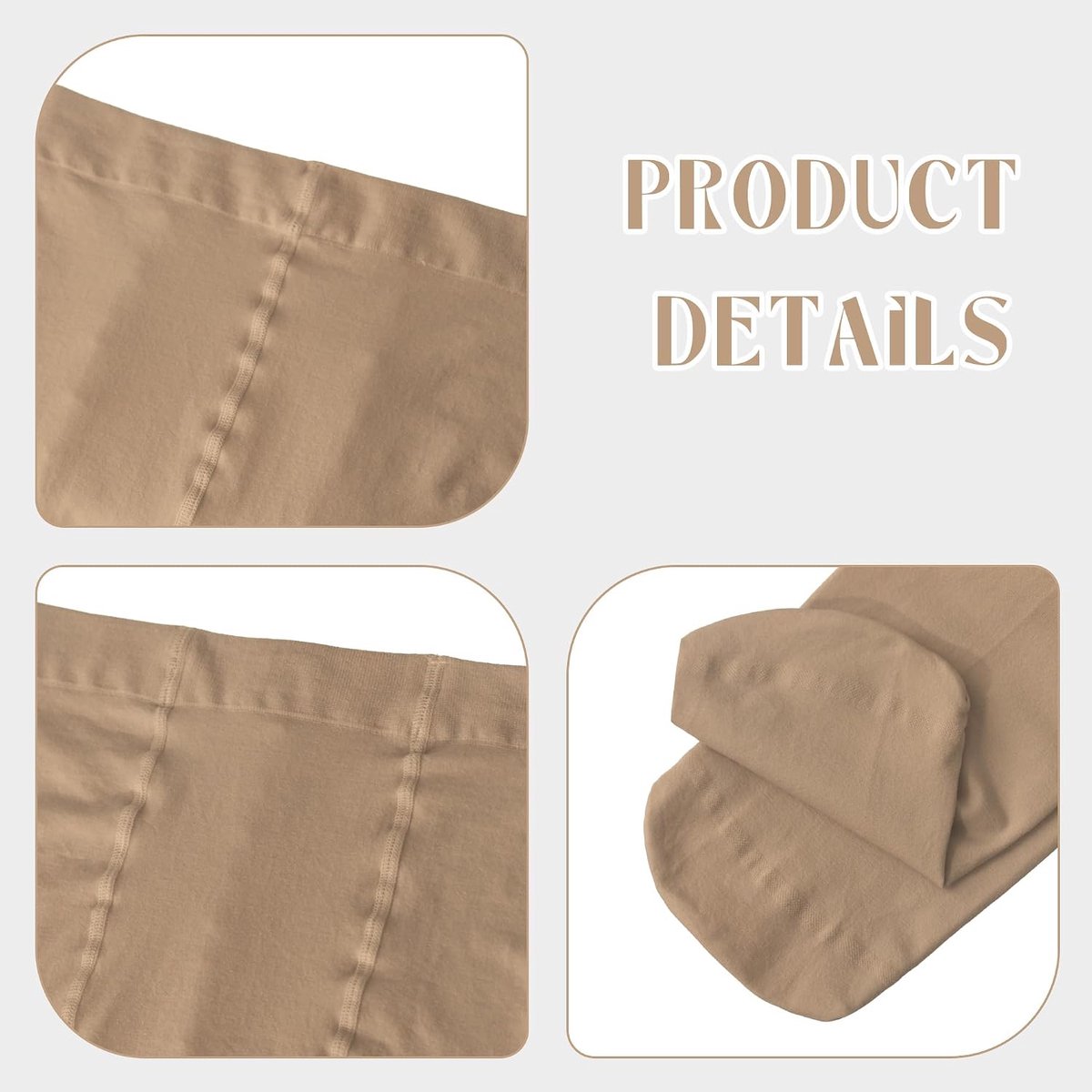 Panty's voor dames, effen, leggings, elastische microvezel, steunpanty voor herfst en winter, Beige, one size (2477241190711)