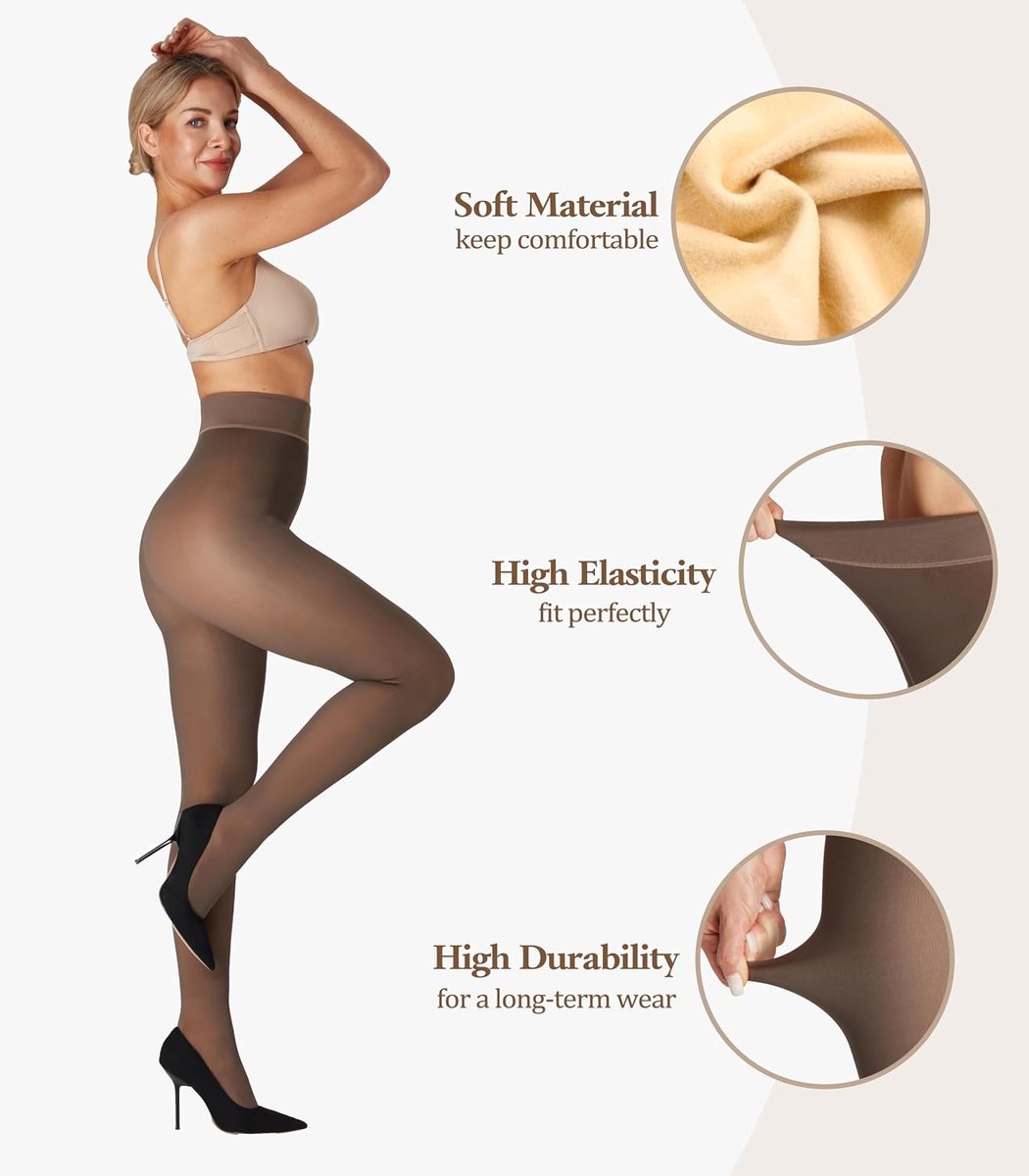 Panty's voor dames gevoerd met fleece, nep doorzichtige, warme panty's voor de winter, dikke doorzichtige panty's voor dames (2418088659856)