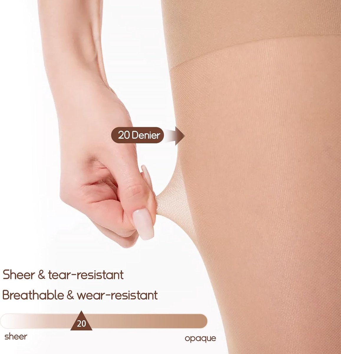 Panty's voor dames, transparante fijne panty Beige & zwarte zijden panty dames, licht en ademend, perfect voor rokken en avondgarderobe, Beige, One size (2627234709295)