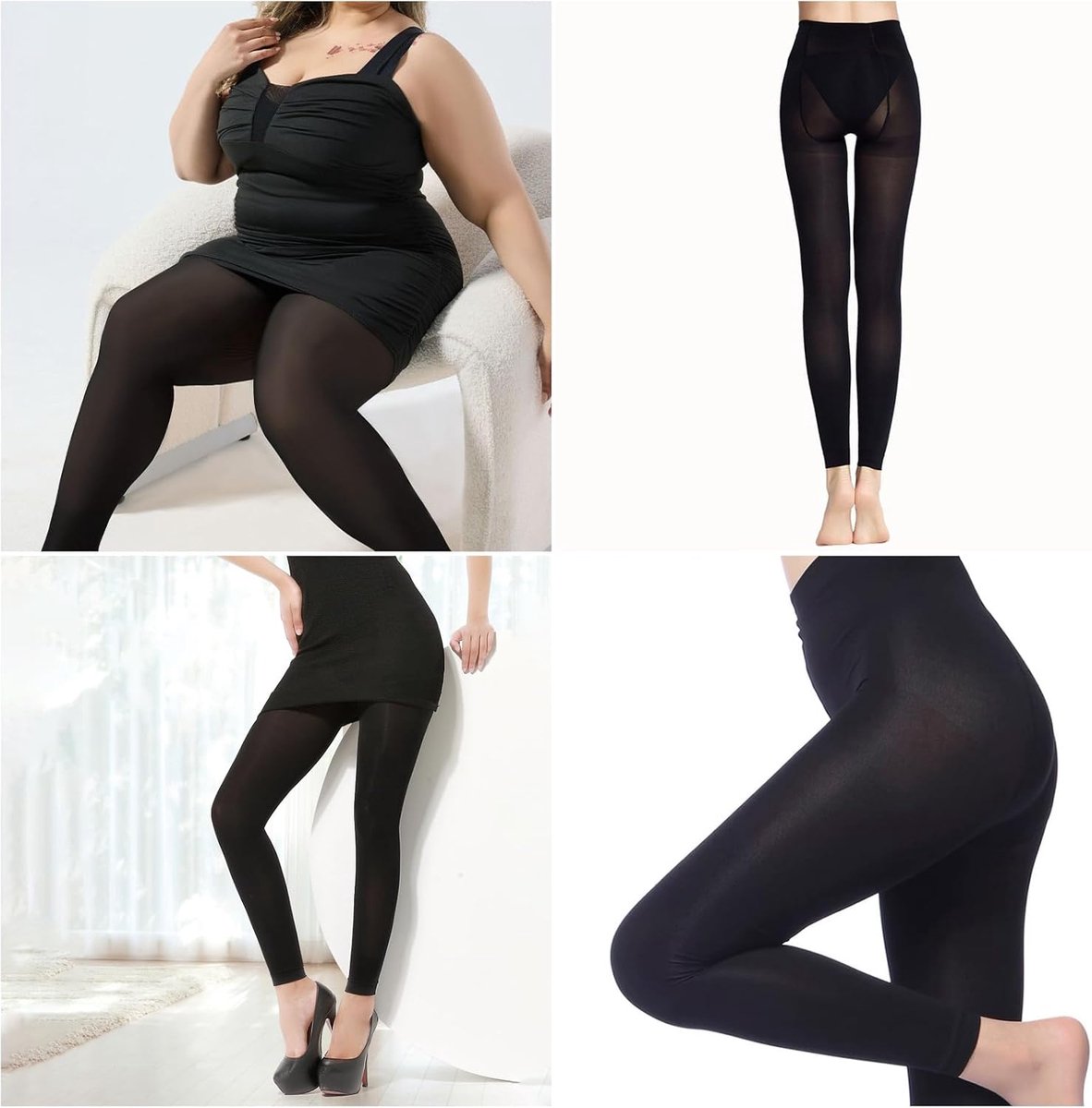 Panty's zonder voet, voor dames, 80 denier, zachte ondoorzichtige leggings, danspanty's (2630853901391)