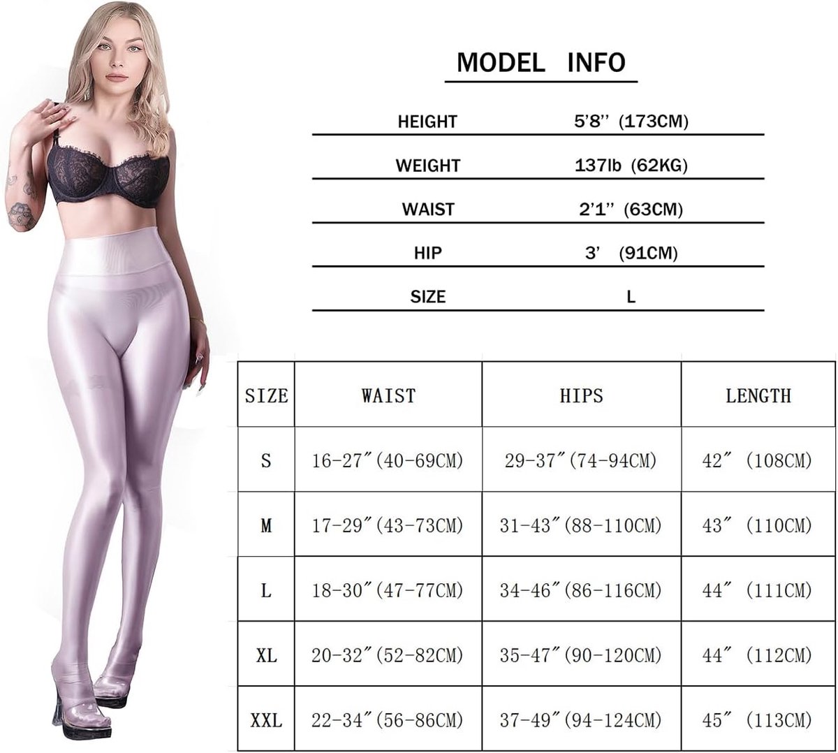 Sheer Workout Leggings Shiny Tights voor Vrouwen Control Top tot Taille Pantyhose Vrouwen buikcontrole Glossy Panty Slang (2400182077759)