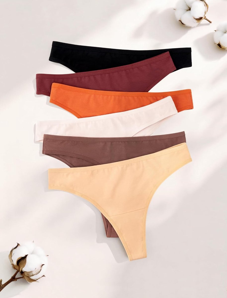 String Dames,Cotton Underwear,Katoenen Ondergoed,Women Katoen Thong | Vrouwen Seamless Tanga,Naadloos Brazilian Panties,Invisible Sport Strings Multipack 6 Stuks (2947939847451)