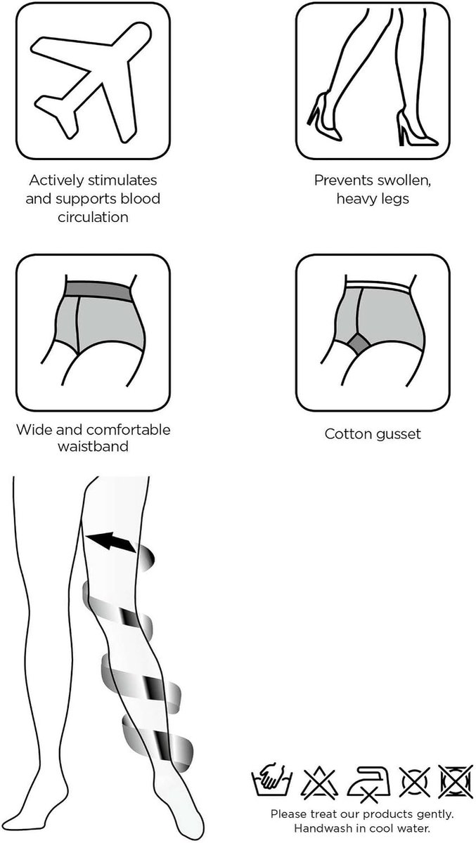 Support damespanty, 30 denier, mat, ze vormen het figuur, versterkte panty, scheurvast, panty, versterkte vingers, Zwart, L (2018502081241)