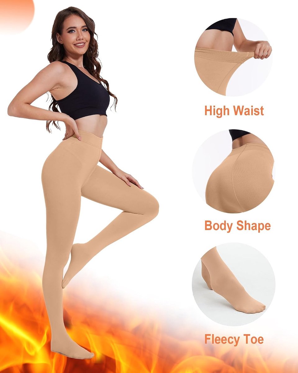 Thermische panty voor dames, pluche kousen, warm gevoerde fleece pantybroek, winter, ondoorzichtig (2886526478268)