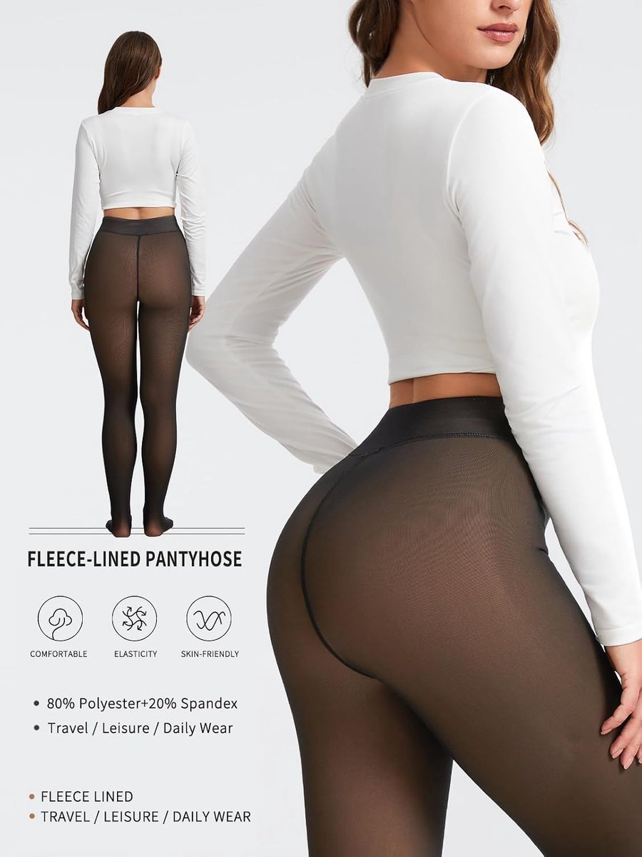 Thermische panty voor dames, winter, warm, gevoerd, nep (2846447835410)