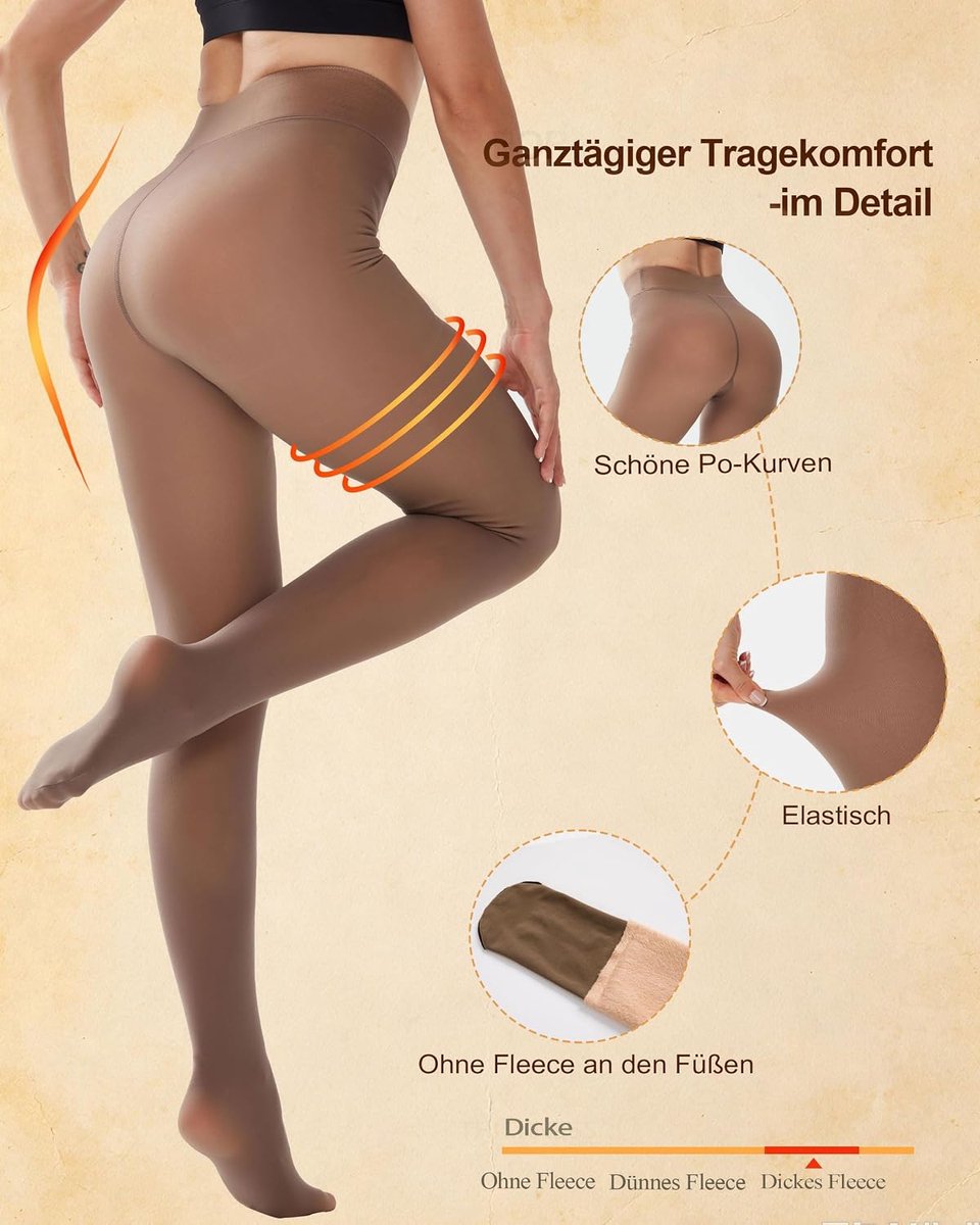 Vrouwen Fleece Gevoerde Panty Fake Doorschijnende Leggings (2644847830529)