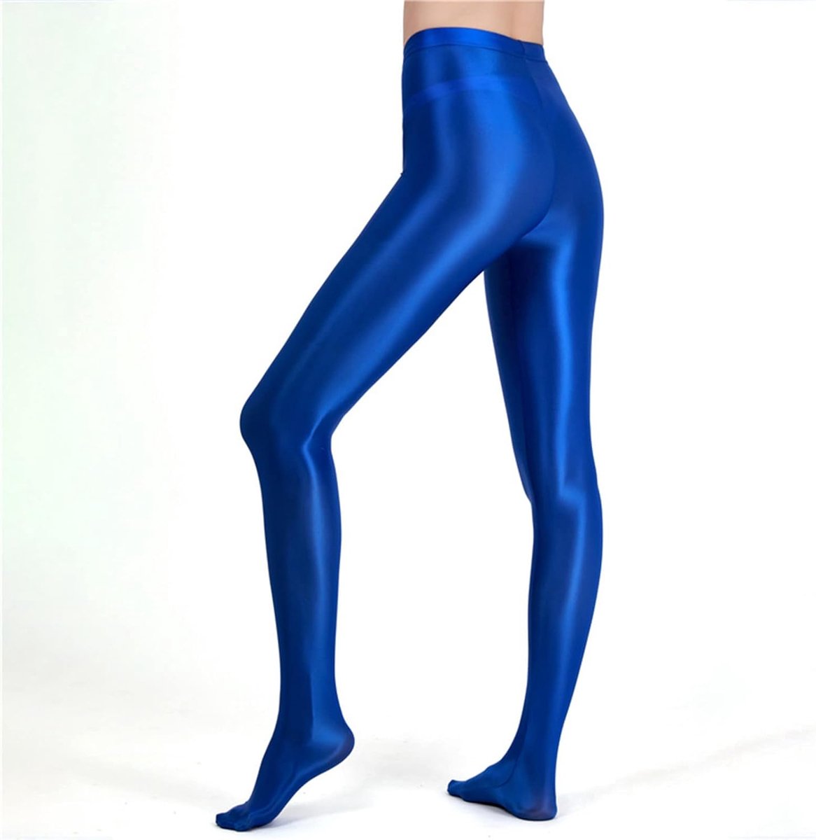 Zijde olie glanzend open slip op overall panty sexy (2977359593140)