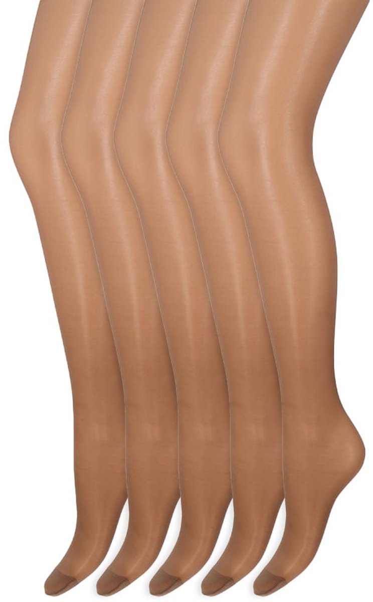 Zijdeglans Panty | Transparant van teen tot taille | 15 Denier | Merk: Marianne | Maat: S t/m XXXL | Kleur: Lyon | 5 Paar (6153628224298)